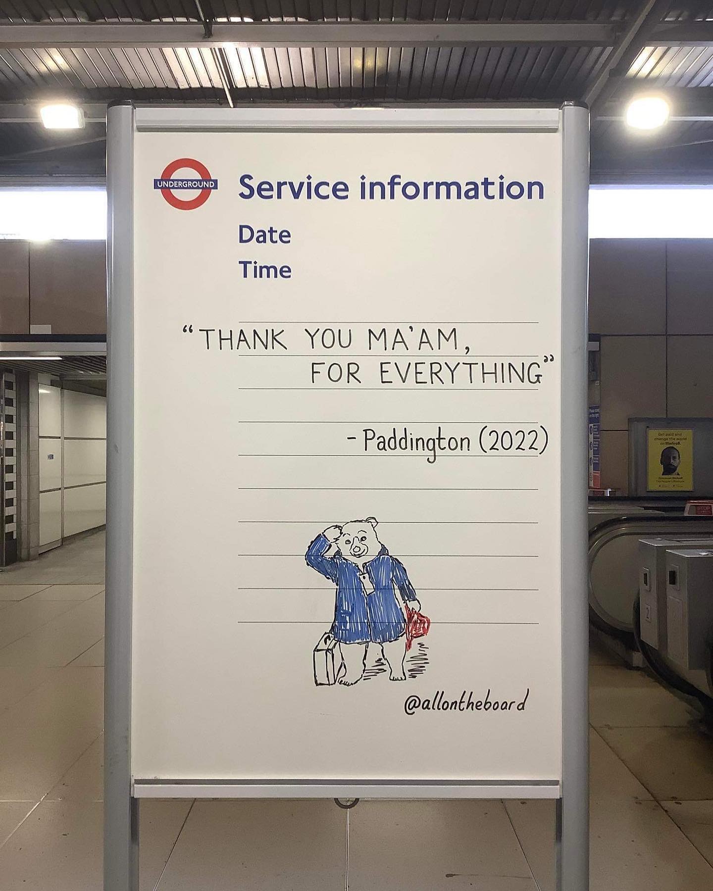 “thank You Maam For Everything” Paddington 2022 Mein Fernwehde 8563